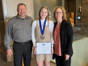 Olivia Marchizza and her parents at the PTK 2024 Conference