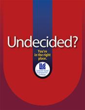Brochure cover: Undecided? You're in the right place. LLCC Lincoln Land Community College.