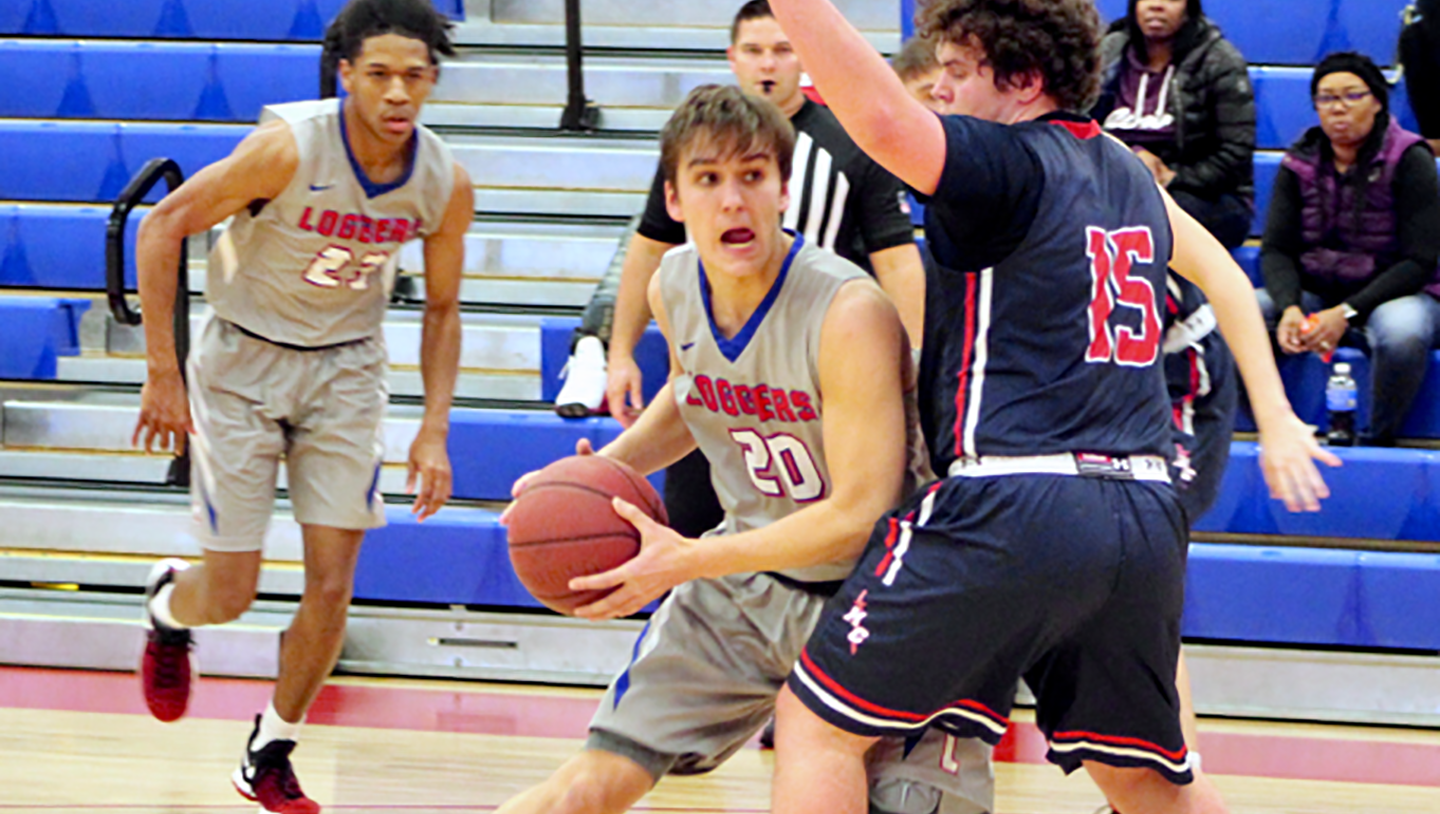 Basketball players on the court