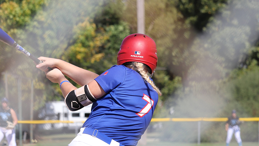 softball player at bat