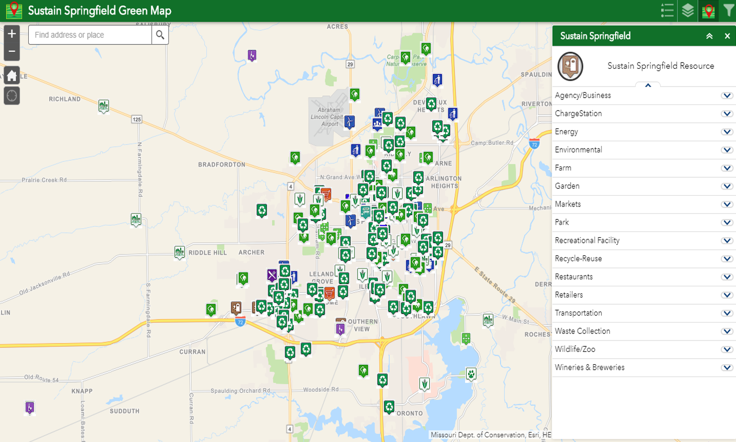 Sustain Springfield Green Map
