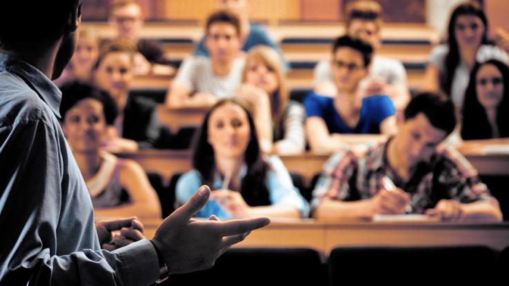 Instructor teaching in classroom