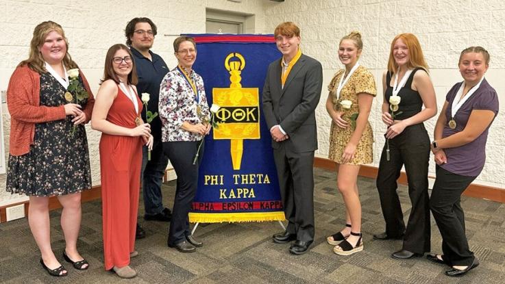 Newly inducted Phi Theta Kappa members.