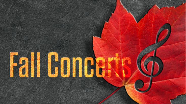 Fall Concerts with a leaf and musical note.