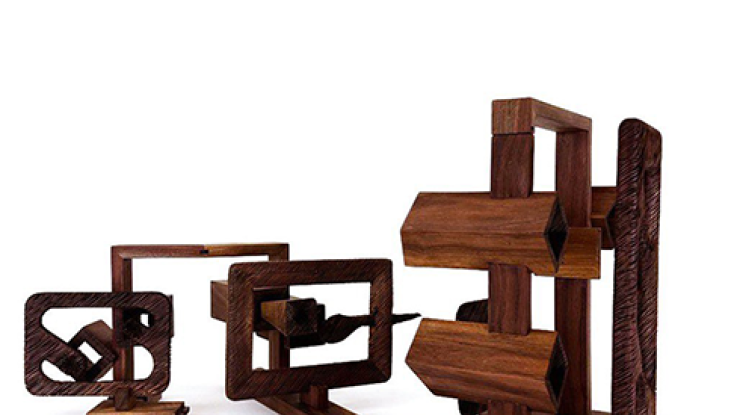 sculpture made from what looks like wood