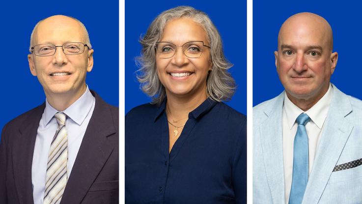 Three new administrators' professional headshots 