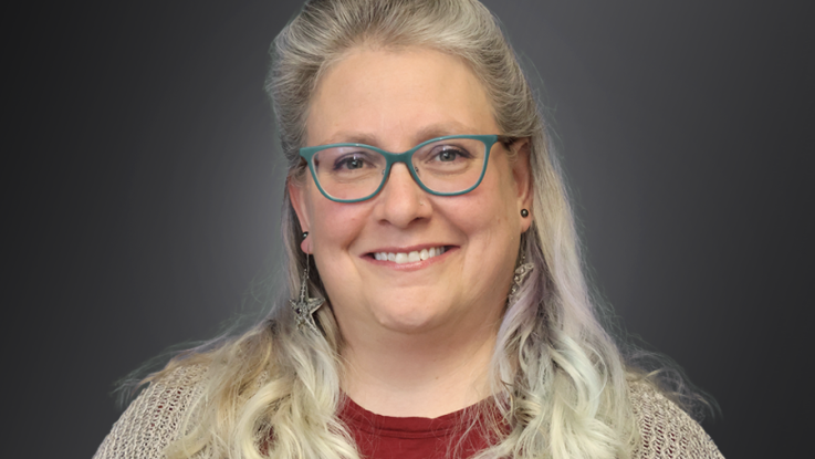 Woman on gray background