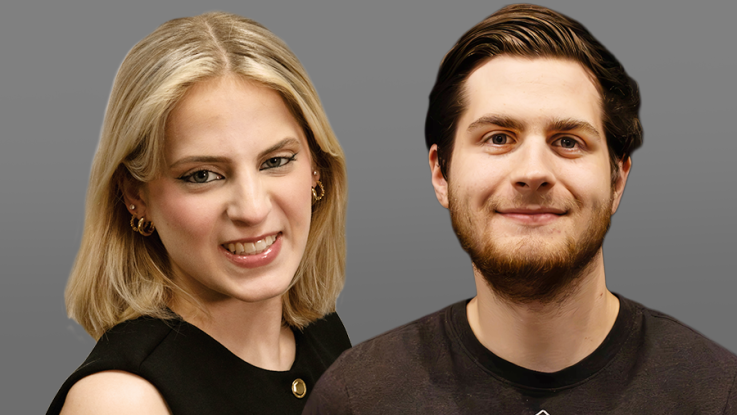 A male and female wearing black shirts