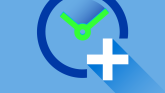 Image of a clock and plus sign