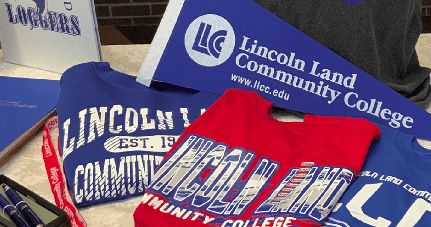 LLCC pennant and LLCC T-shirts