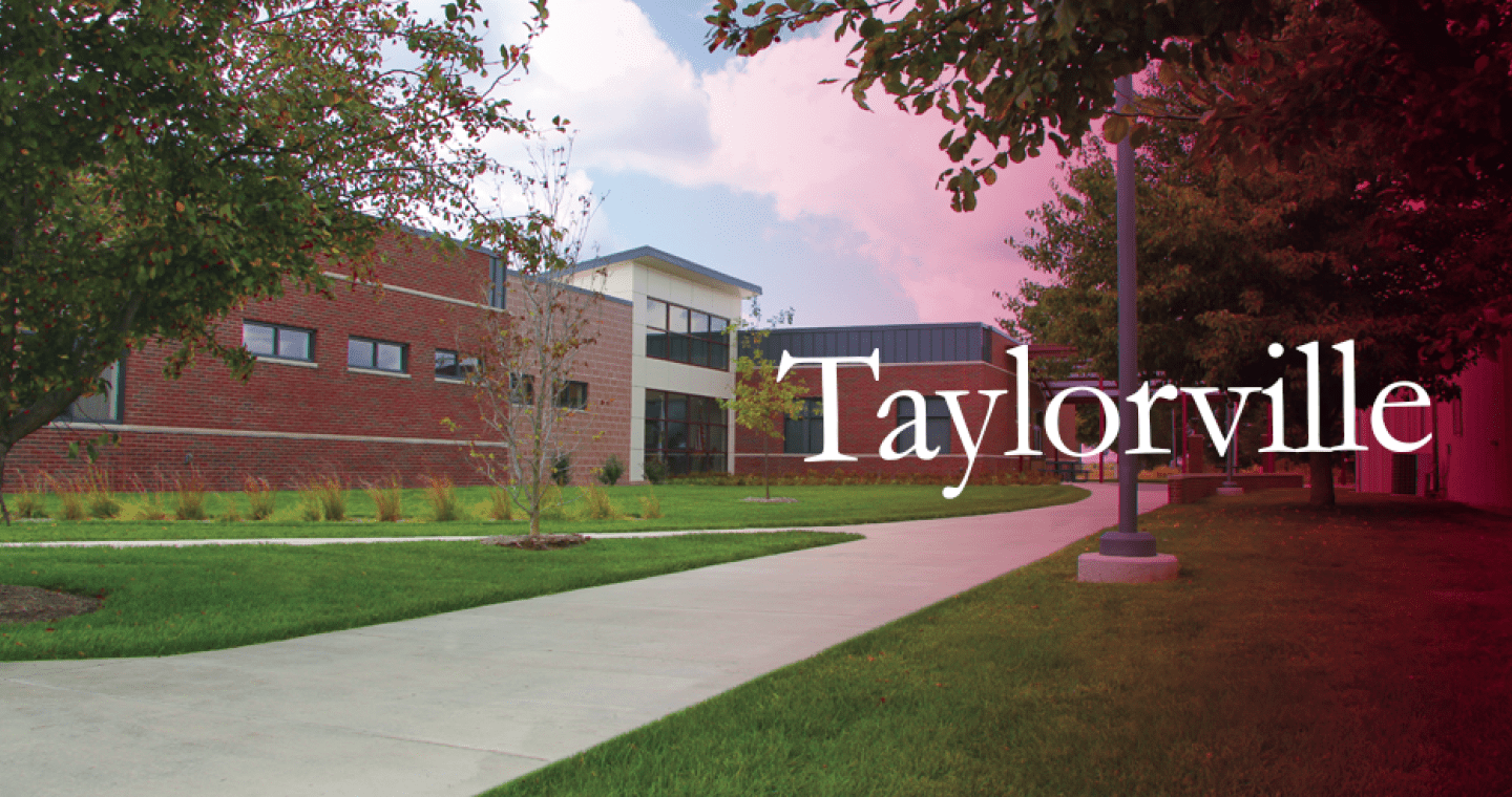 Exterior of LLCC-Taylorville with text "Taylorville"