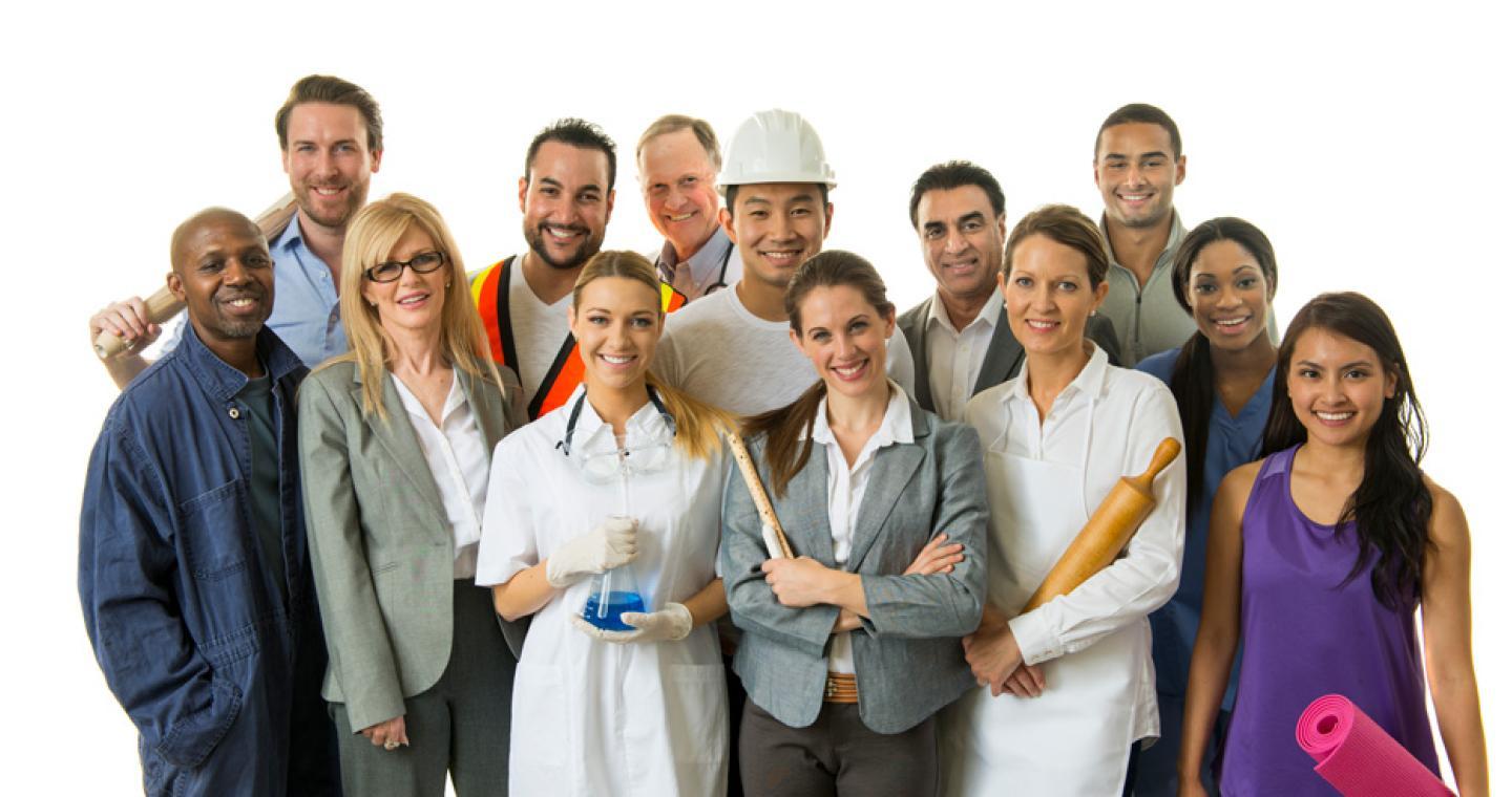 Group of professionals from a variety of occupations