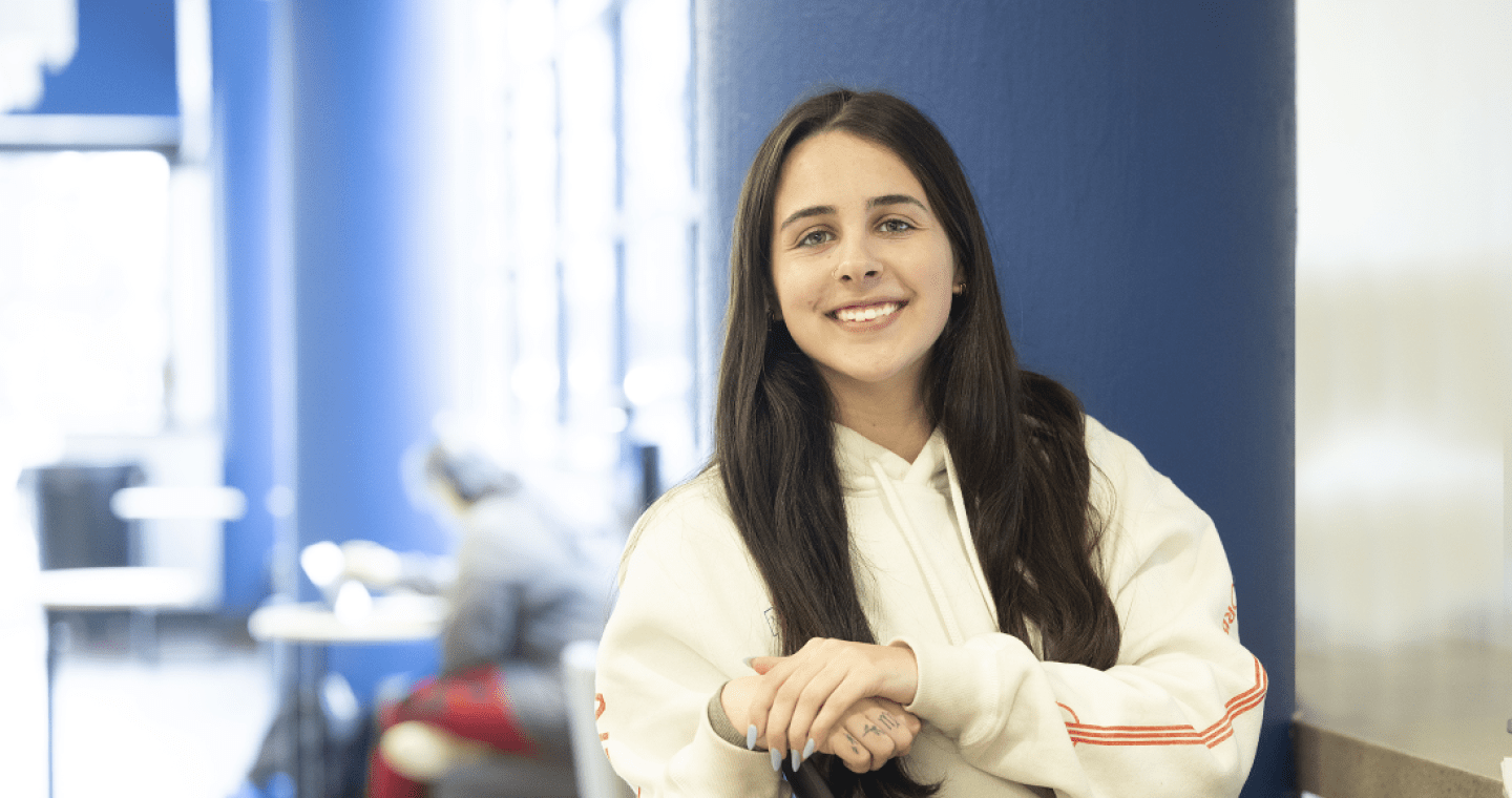 Female student smiling