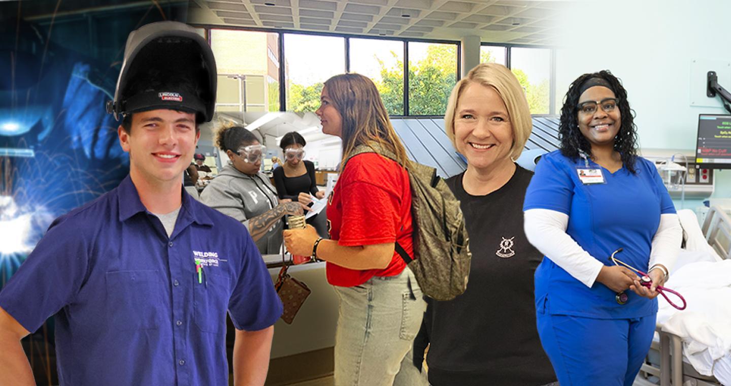 Students from workforce, health care, transfer and professional development programs