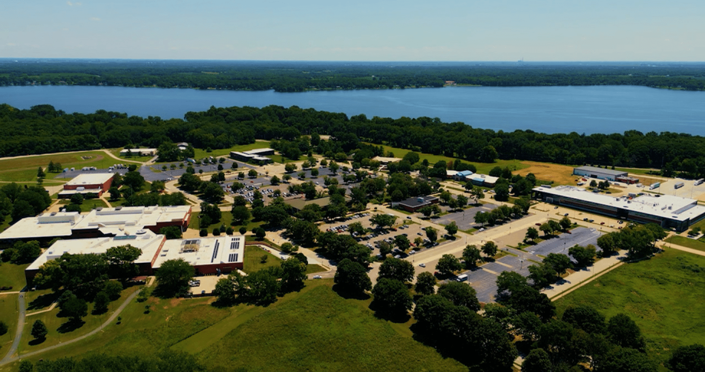 arial shot of LLCC campus