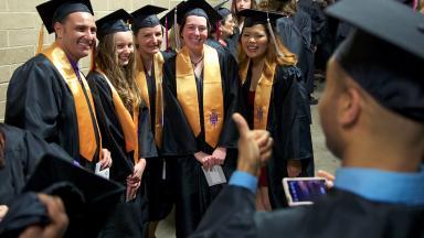 students at graduation