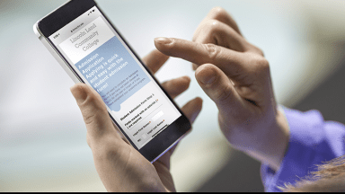 Lincoln Land Community College Admission Application on a smart phone. Applying is quick and easy with the student admission form!