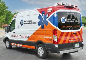 Lincoln Land Community College Emergency Services ambulance used for instructional purposes