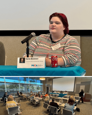 Sara Bonner speaking at a conference