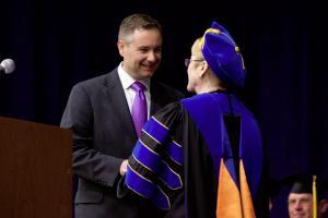 William "Bill" D. McCarty II at Commencement with Dr. Charlotte Warren