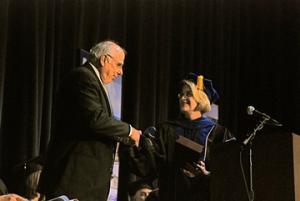 Bill Ames and Dr. Charlotte Warren at Commencement