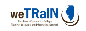 weTRaIN logo. The Illinois Community College Training Resource and Information Network
