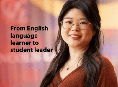 From English language learner to student leader. Yuji Lee.