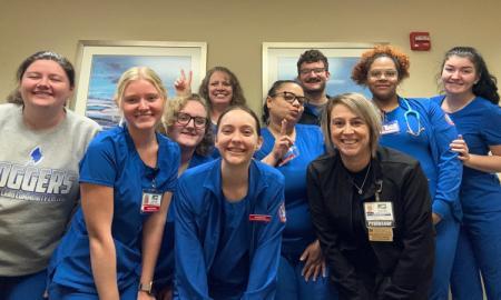 Marcia Leonard with her nursing students