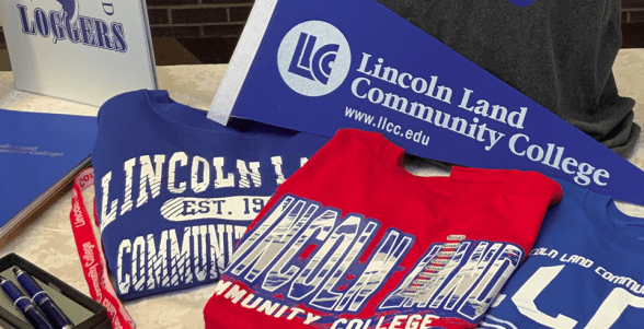 LLCC pennant and LLCC T-shirts